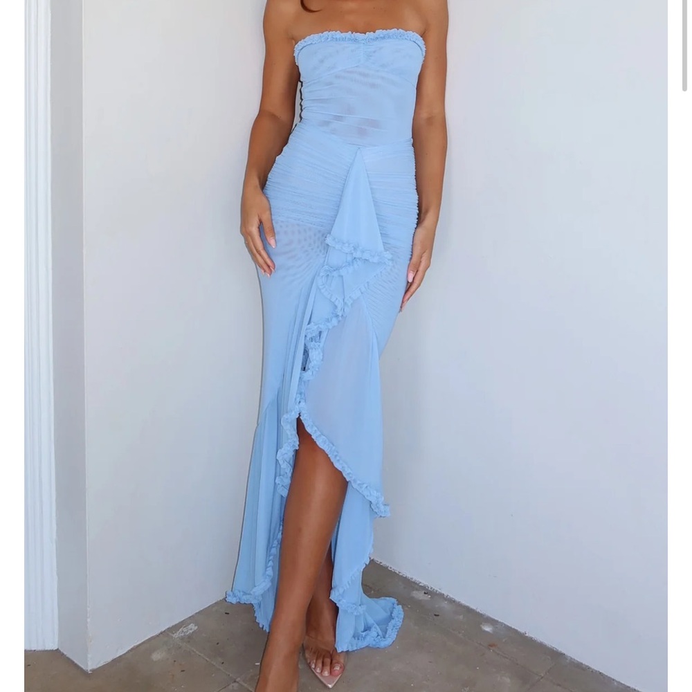 White Fox Boutique Sky Blue Maxi Skirt